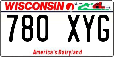 WI license plate 780XYG