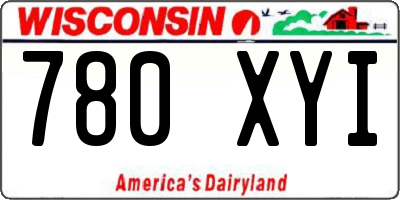 WI license plate 780XYI