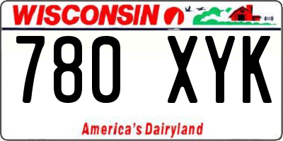 WI license plate 780XYK
