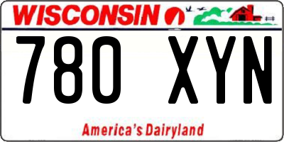 WI license plate 780XYN