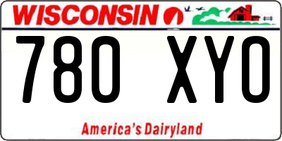 WI license plate 780XYO