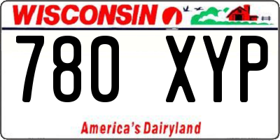 WI license plate 780XYP