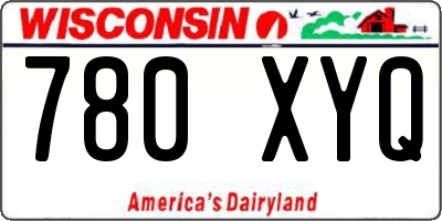 WI license plate 780XYQ