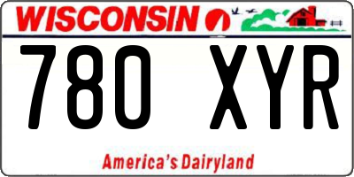 WI license plate 780XYR