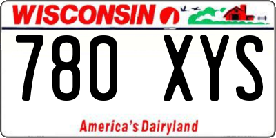 WI license plate 780XYS