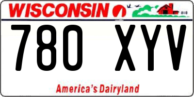 WI license plate 780XYV