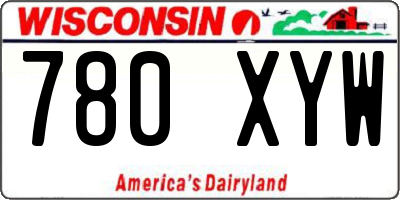 WI license plate 780XYW