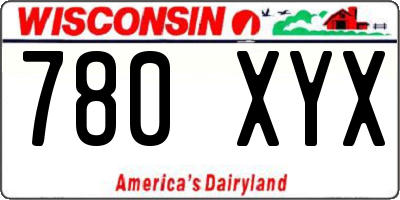 WI license plate 780XYX