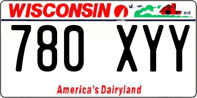 WI license plate 780XYY
