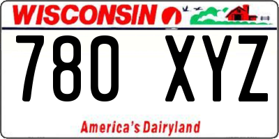 WI license plate 780XYZ