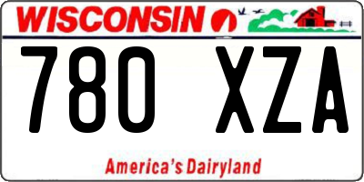 WI license plate 780XZA