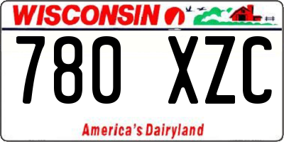 WI license plate 780XZC