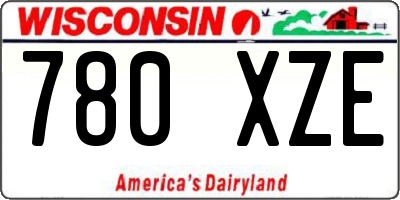WI license plate 780XZE