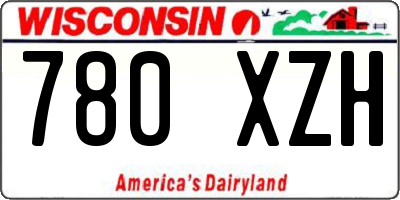 WI license plate 780XZH