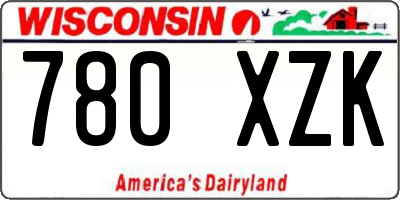 WI license plate 780XZK
