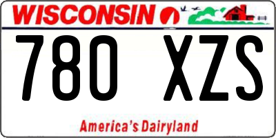 WI license plate 780XZS