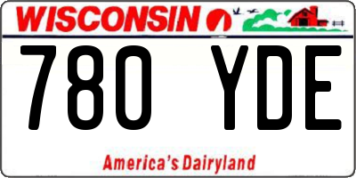 WI license plate 780YDE