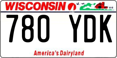 WI license plate 780YDK