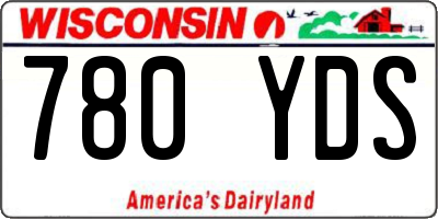 WI license plate 780YDS