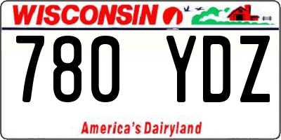 WI license plate 780YDZ