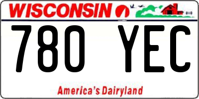 WI license plate 780YEC