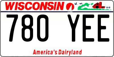 WI license plate 780YEE