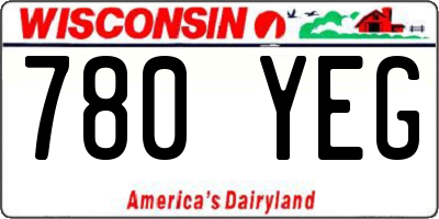 WI license plate 780YEG
