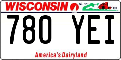 WI license plate 780YEI