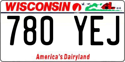 WI license plate 780YEJ