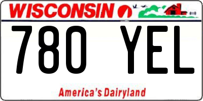 WI license plate 780YEL