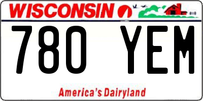 WI license plate 780YEM