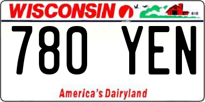 WI license plate 780YEN