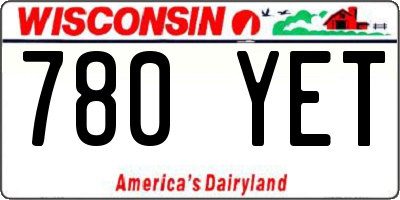WI license plate 780YET