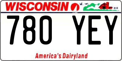 WI license plate 780YEY