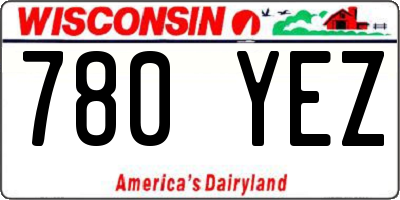 WI license plate 780YEZ