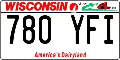 WI license plate 780YFI