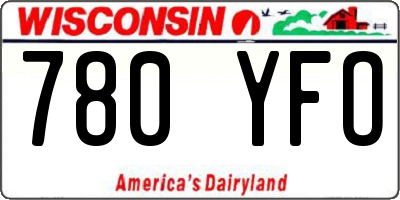 WI license plate 780YFO