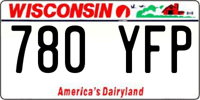 WI license plate 780YFP