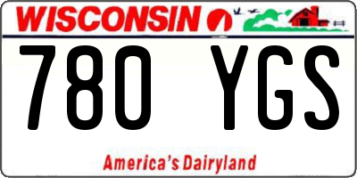 WI license plate 780YGS
