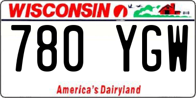 WI license plate 780YGW