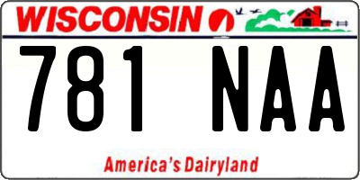 WI license plate 781NAA