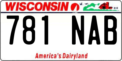WI license plate 781NAB