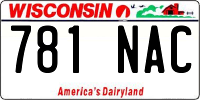 WI license plate 781NAC