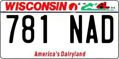 WI license plate 781NAD