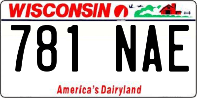 WI license plate 781NAE