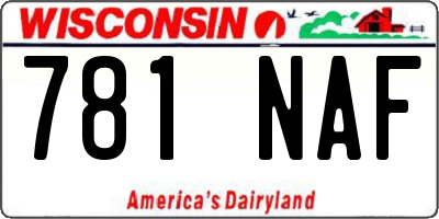 WI license plate 781NAF