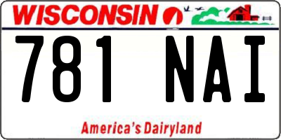 WI license plate 781NAI