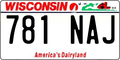 WI license plate 781NAJ