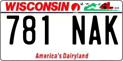 WI license plate 781NAK