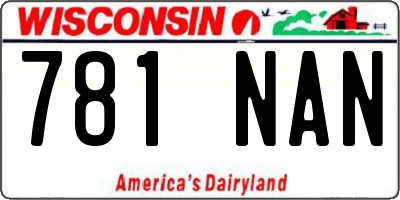 WI license plate 781NAN